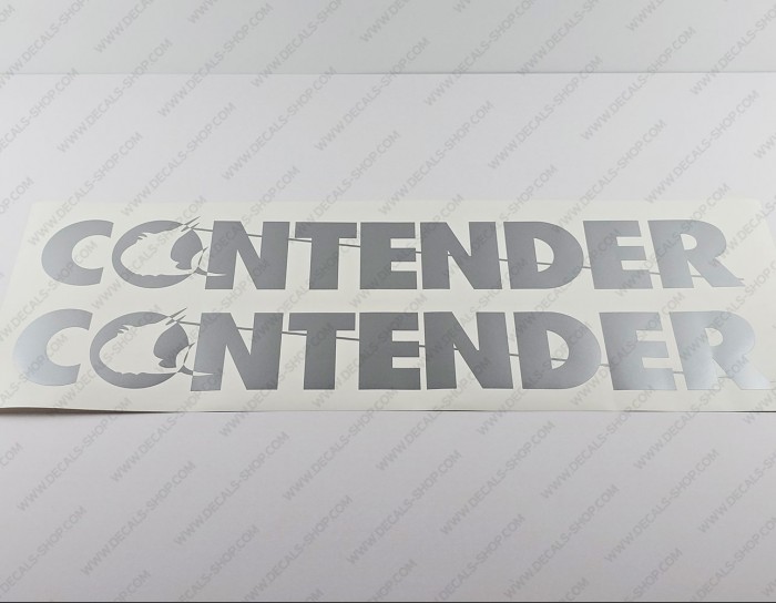 Contender Boat Logo Silver Decals Set of 2 x 26" Contender Boat Logo Silver Decals Set of 2 x 26"